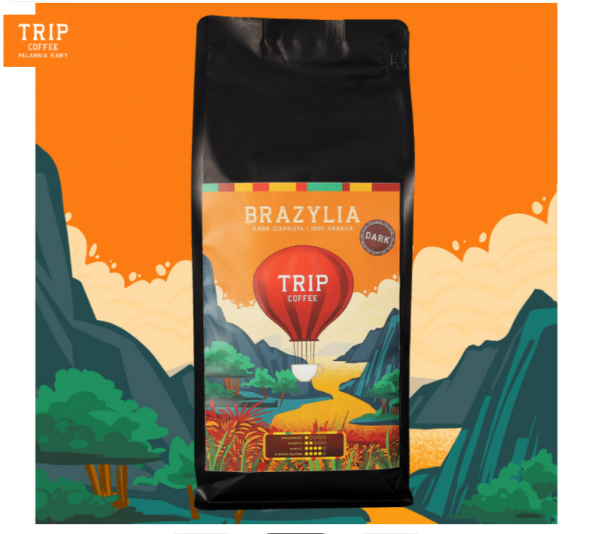 ZESTAW - Kawa ziarnista Trip Coffee Brazylia 1kg + Trip Coffee Brazylia DARK 1kg