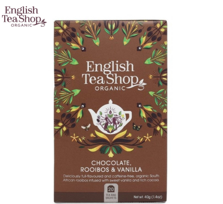 Ziołowa herbata English Tea Shop Chocolate Rooibos Vanilla 20x2g