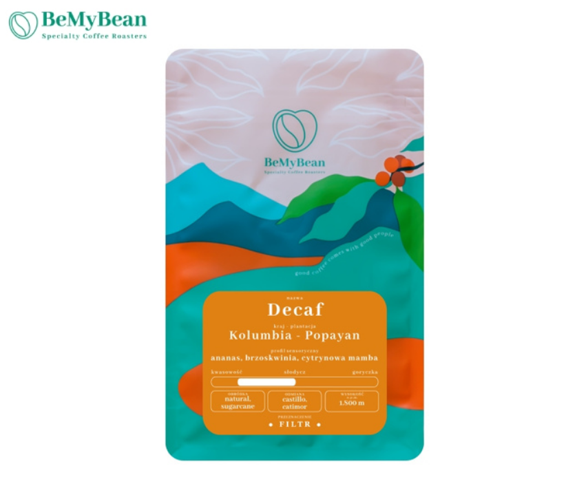 Kawa ziarnista BeMyBean Decaf Kolumbia Popayan FILTR 250g